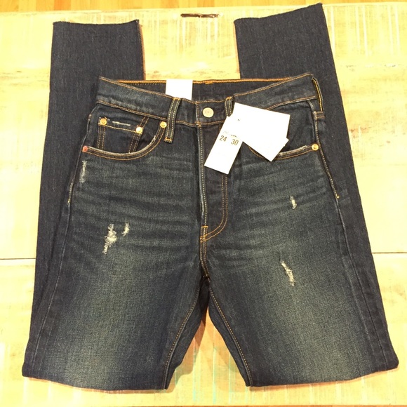 NWT Levi’s 501 Stretch Skinny Jeans Dark 24 25 26 - Picture 2 of 8